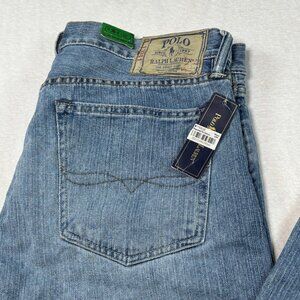 Polo Ralph Lauren Jeans Mens Size 38x32 Blue Slim Straight 018 Faded Casual